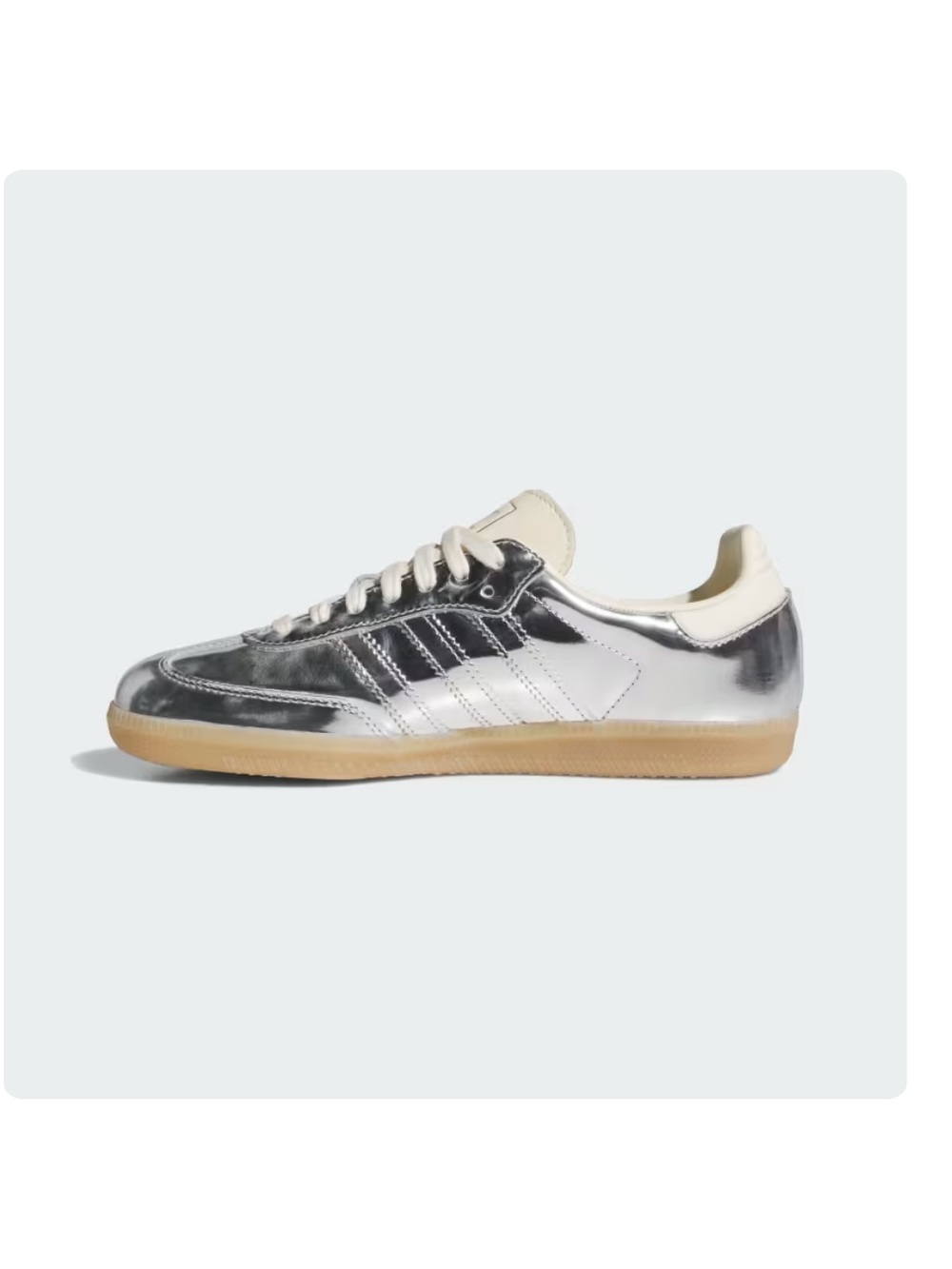 adidas Samba OG Metallic Silver Low-Top Sneakers W9 BNWT Athleisure shoes - Picture 6 of 9